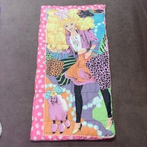 BARBIE SLEEPING BAG Rare Collectible 1989 Kid’s Barbie Sleeping Bag Vintage 80s